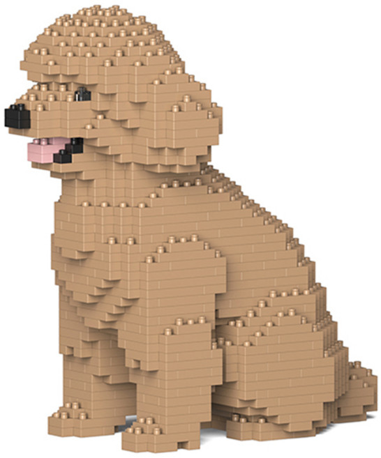 JEKCA 앉은 토이 푸들 강아지 블럭 S, 골드, 1개