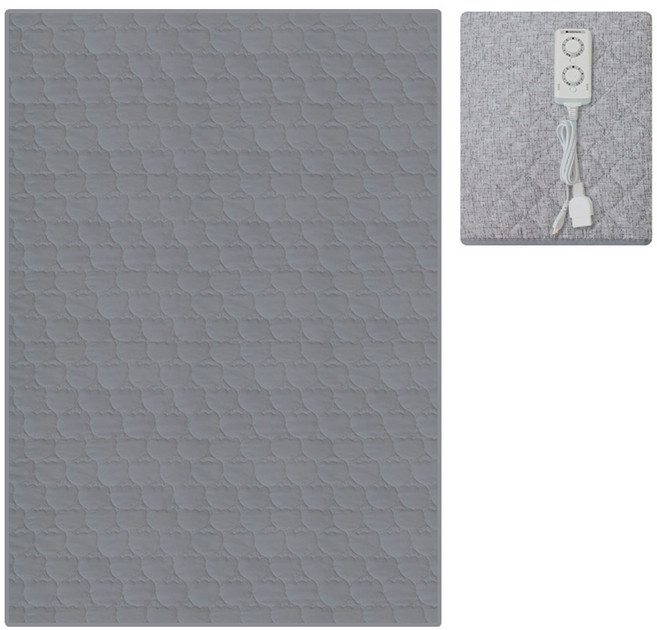 베베누보 커버분리형 온열 전기매트 그레이 튤립 방수 + 전용 세탁망 세트 BBNV101W-MD3A, 패밀리(200 x 150 cm)