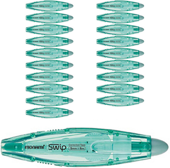 모나미 노크식 수정테이프 SWIP, 민트, 20개