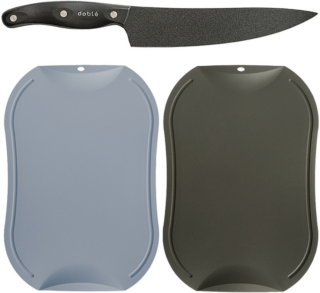 도블레 프리미어 칼 + 칼집나지 않는 도마 블루그레이 + 차콜 세트, 3개, 셰프 식도 + 도마 중 2종