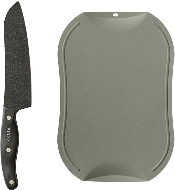 도블레 프리미어 칼 + 칼집나지 않는 도마 카키 세트, 1세트, 산도쿠 식도 + 도마 중