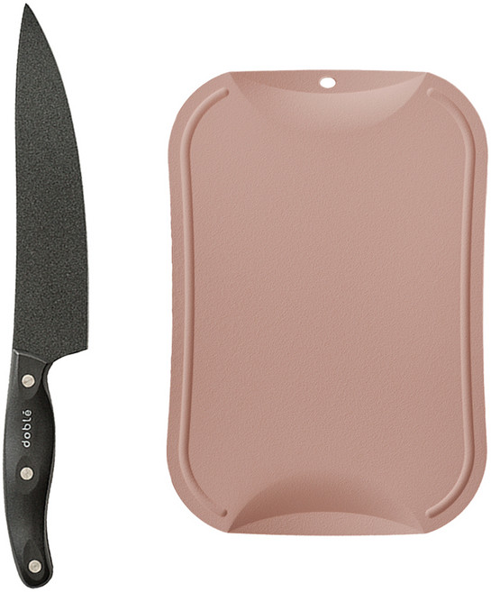 도블레 프리미어 칼 + 칼집나지 않는 도마 살몬 세트, 1세트, 셰프 식도 + 도마 소