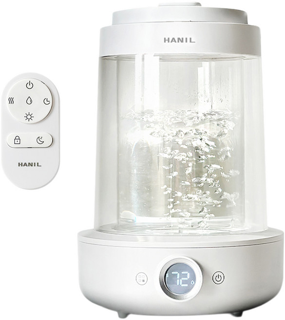 한일전기 무드등 통세척 대용량 무소음 물멍 가열식 가습기, 화이트, HGSSP-300SW