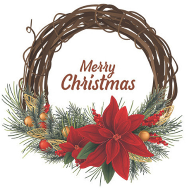 소니오 크리스마스 리스 인테리어 스티커, 04 플라워