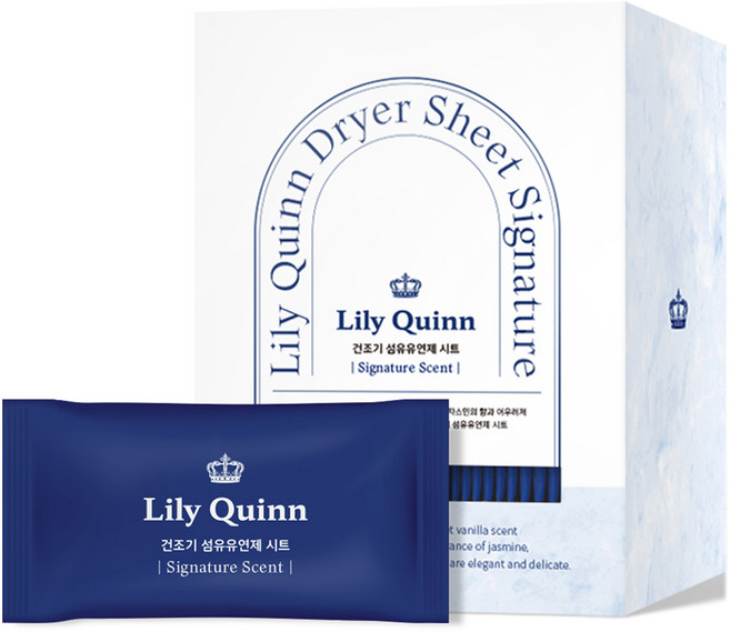 릴리퀸 프리미엄 건조기 섬유유연제 시트 시그니처 본품, 1개, 40개입