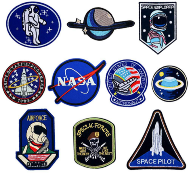 심플라인 간단 자수 열접착 패치 와펜 NASA 10종 세트, 혼합색상, 1개