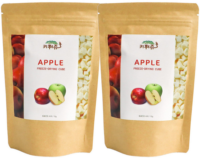 키워쥬 큐브형 동결건조 사과, 15g, 2개