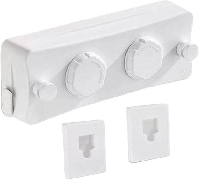 오라플 2중 와이어 공간활용 코팅 빨래줄, 화이트, 1개