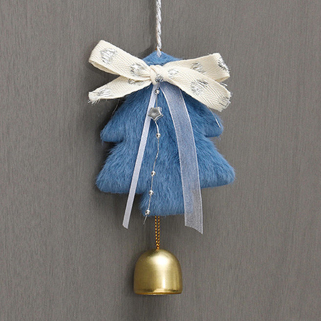 홈플로우 크리스마스 트리 벨 펜던트 장식 소품, 블루, 1개