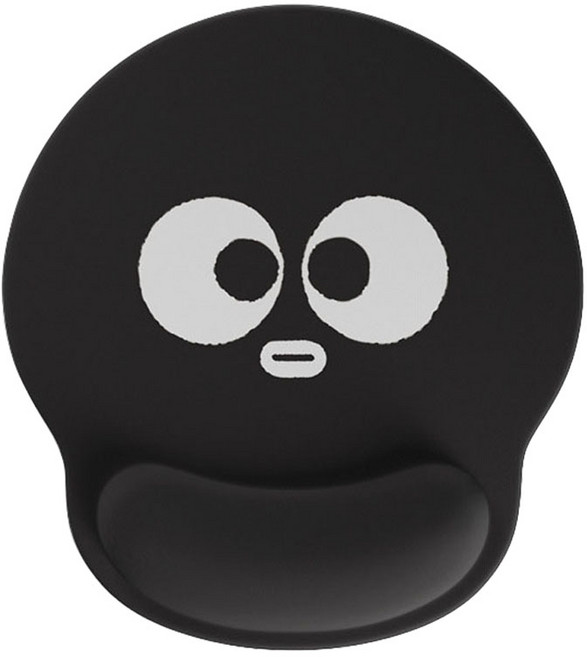 허니버블 깜찍 이모티콘 손목보호 마우스패드, 블랙, 1개