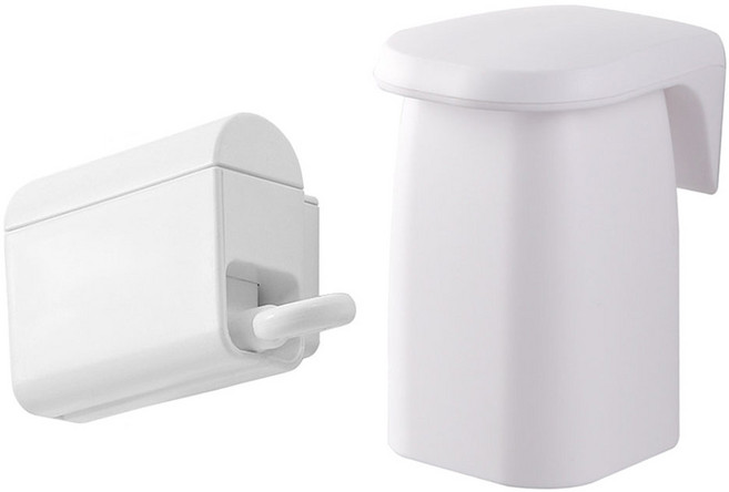 모나코올리브 모던 심플 세넌 자석 양치컵 + 매달려 치약짜개 디스펜서 세트, 화이트, 1세트