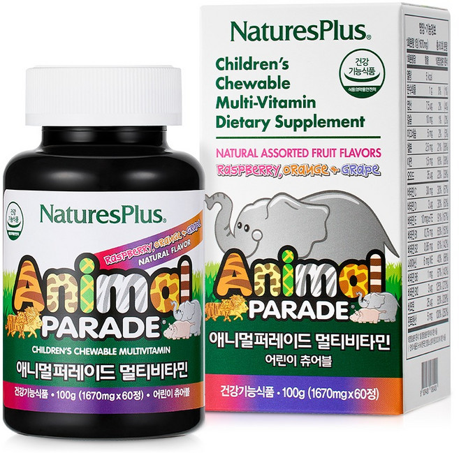 네이처스플러스 애니멀퍼레이드 멀티비타민 100g, 60정, 1개