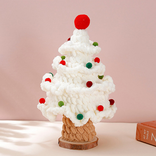 더플로우커머스 양모 크리스마스 트리 선물 장식 소품 레드볼, 화이트, 1개