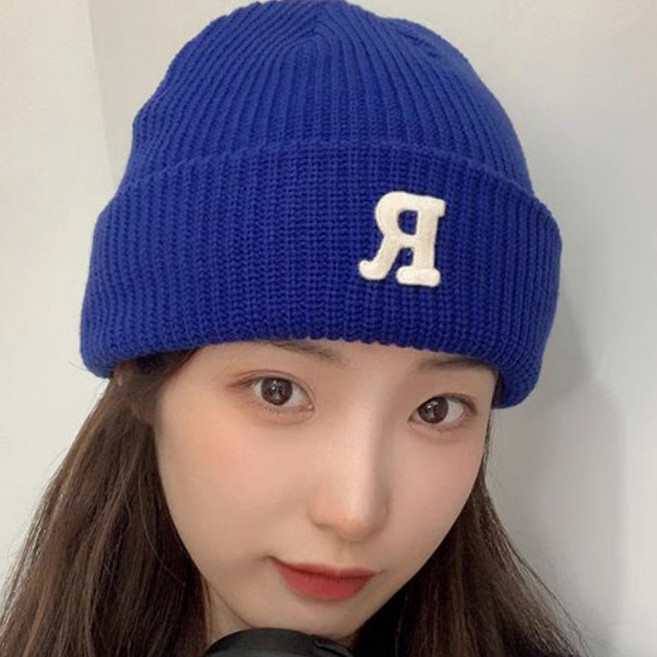 페이퍼먼츠 이니셜 로고 심플 니트 비니 12532