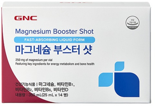 GNC 마그네슘 부스터 샷 350ml, 1개, 14회분