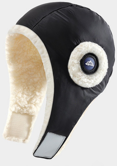 얼리포츠 여성용 패딩 군밤 방한 겨울 모자, 블랙