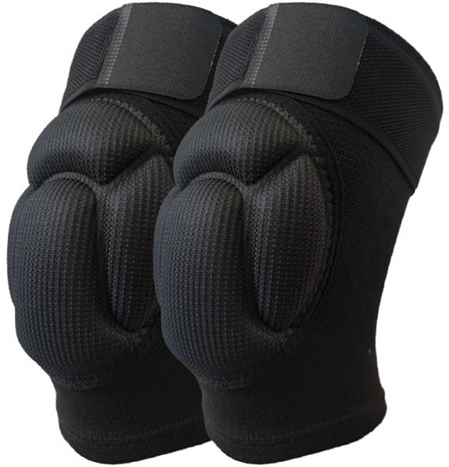 얼리포츠 쿠션 스포츠 무릎 보호대 양쪽착용 세트, 1세트, 블랙
