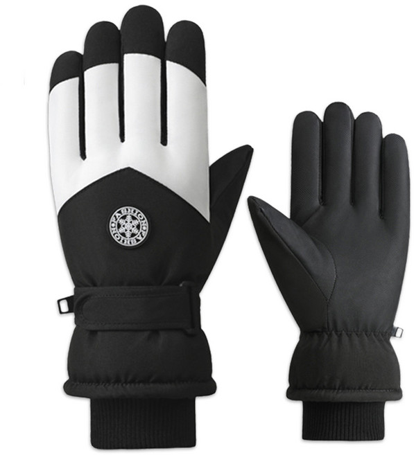 얼리포츠 여성용 스마트 터치 기모 방한장갑 양손착용, 블랙, 1세트