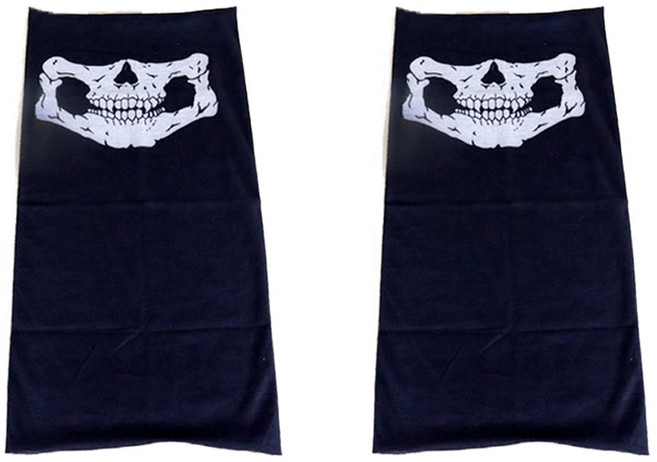 스투피드 할로윈 해골 바람막이 마스크, 화이트, 2개