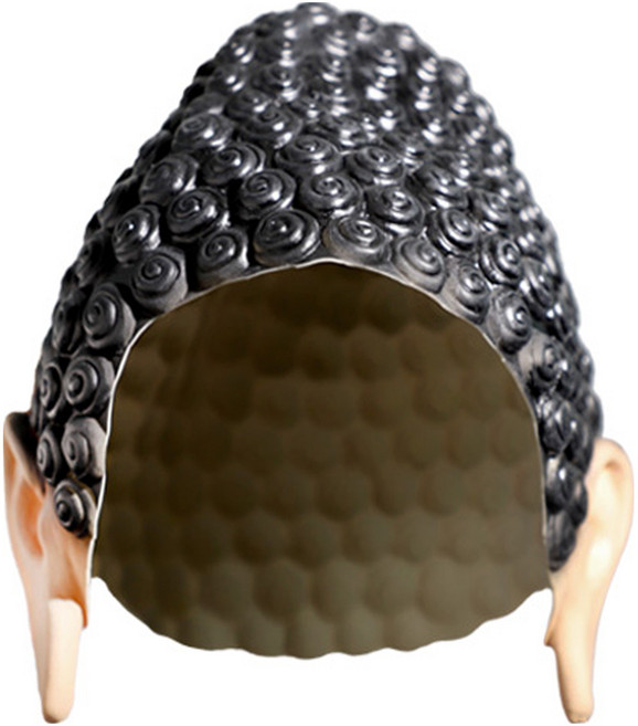 부처님 불상 라텍스 가발, 블랙, 1개