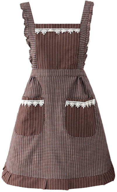 데이소이 포켓 스트라이프 앞치마, 20 레이스 브라운, 1개