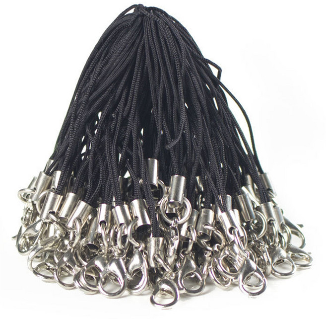 코히모 다용도 핸드폰 줄 고리 DIY 액세서리 부자재 연결고리 70mm, 블랙, 100개