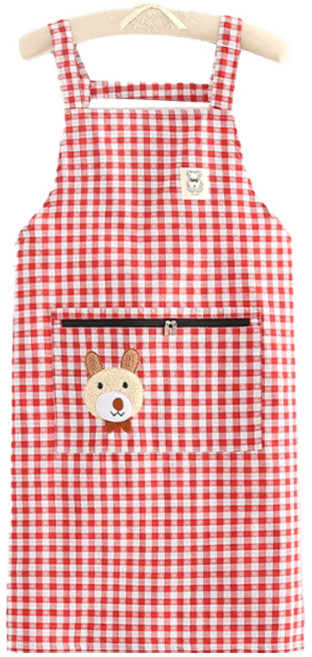 데이소이 러블리 체크 앞치마, 9 퍼피 레드, 1개