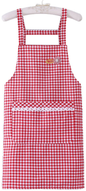 데이소이 러블리 체크 앞치마, 24 플라워 레드, 1개