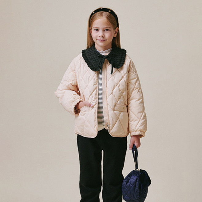 빈 여아용 버터 퀼팅 점퍼 BY62JP01YE