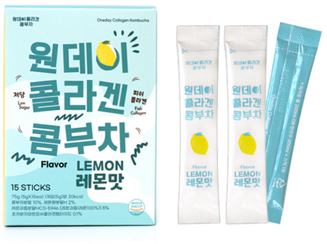 웰니스 원데이 콜라겐 콤부차 레몬, 5g, 1개, 15개입