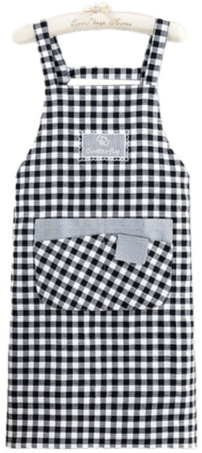데이소이 러블리 체크 앞치마, 15 버터플라이 블랙, 1개