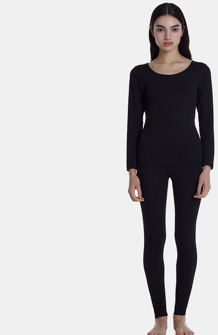 보디가드 여성용 피치기모 U넥 베이직 발열 내의 상하 세트