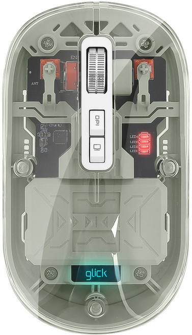 지클릭커 오피스프로 아이스푸딩 투명 블루투스 무선 마우스 G-CLICKER OFFICEPRO 아이스푸딩 OP40 투명 블루투스 무선 마우스, 그린