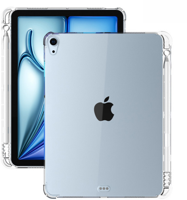 라이노핏 TPU 클리어 플러스 케이스 애플펜슬 수납형, 투명, 1개