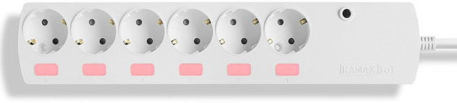 라맥스 스마트 멀티탭 6구 RPG-760, 2m, 화이트, 1개