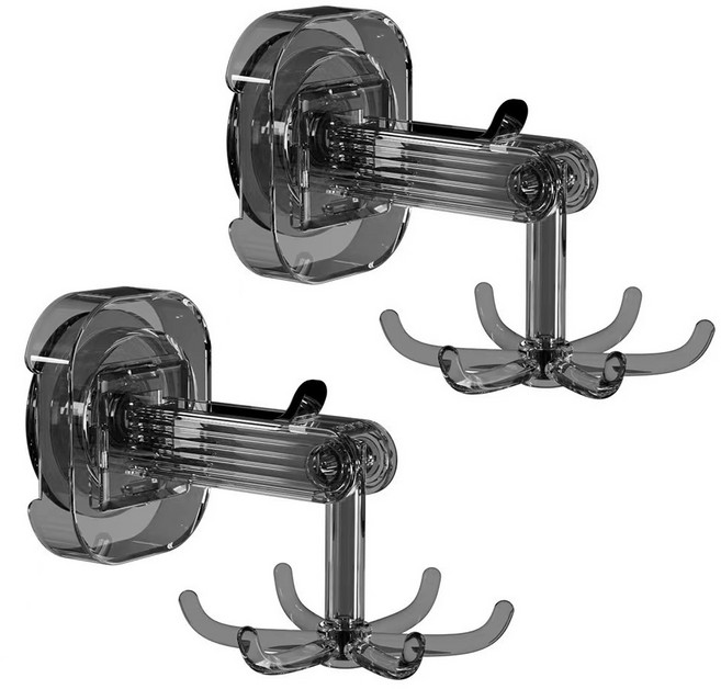 메오 주방 다용도 무타공 회전걸이, 투명그레이, 2개