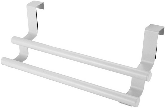 메오 더블 430 스테인레스 스틸 주방 행주걸이 랙, 화이트, 1개