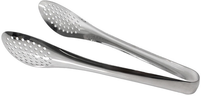 키친유 스텐 304 타공 샐러드 서빙 집게 230mm, 실버, 1개