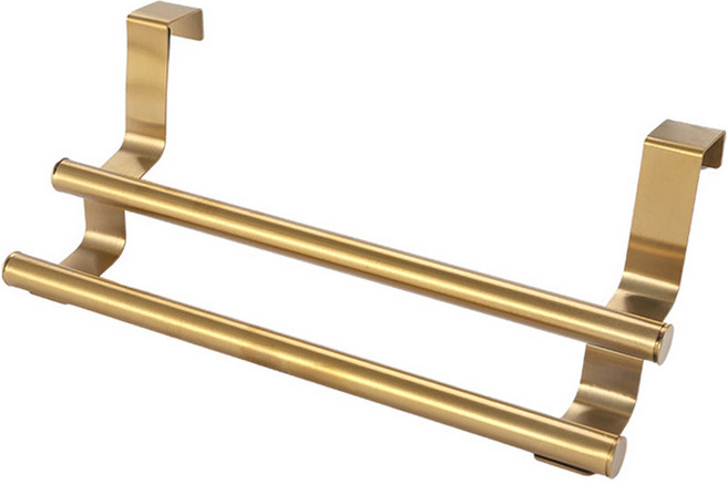 메오 더블 430 스테인레스 스틸 주방 행주걸이 랙, 골드, 1개