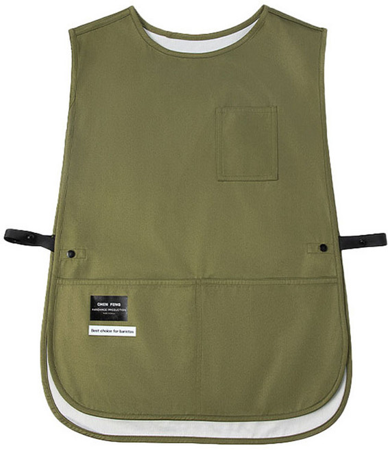 순잠 조끼형 방수 앞치마, 카키, 1개