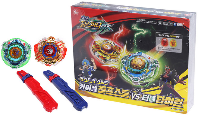 차징탑스피너 BX 익스트림 스파크 카이젤 울프스톰 VS 터틀 타이런 배틀팽이, 혼합색상, 1개