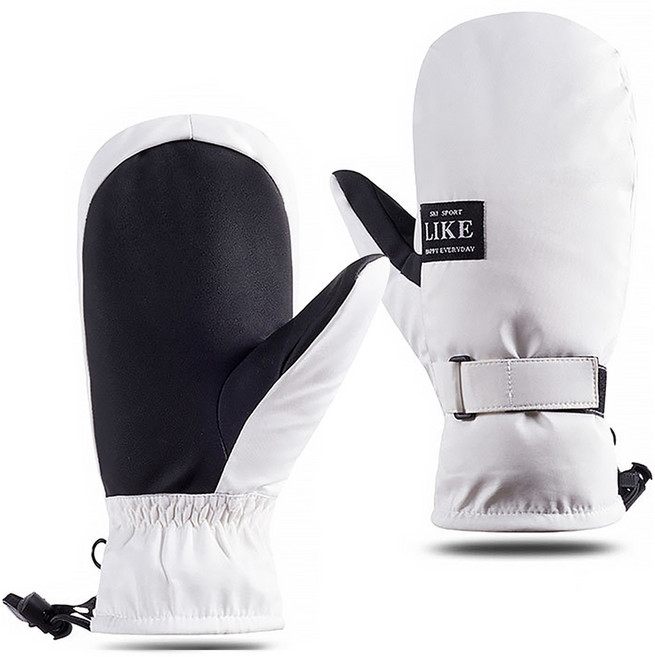 얼리포츠 스포츠 방한 스마트터치 벙어리 장갑 양손착용, 화이트, 1세트