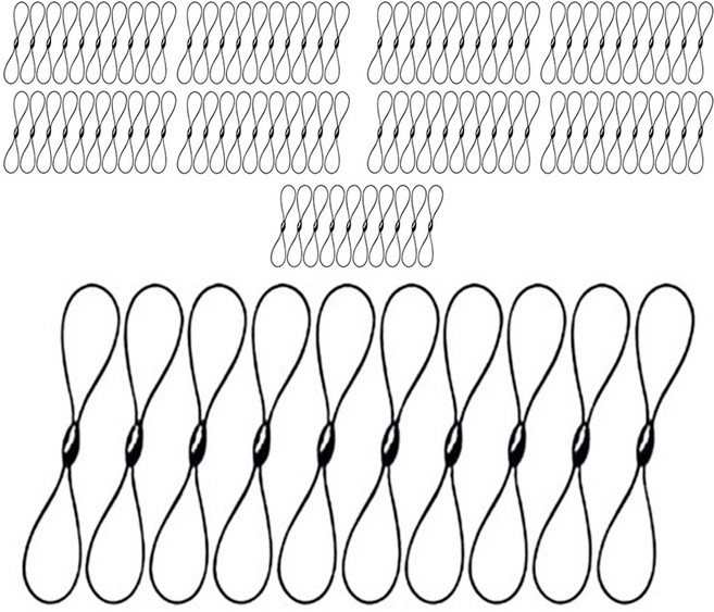 8자 고무줄 연결 고리, 블랙, 100개