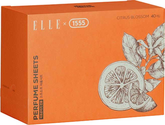 1555 소프소프 의류관리기 퍼퓸시트 시트러스 블라썸향 본품, 1개, 40개입