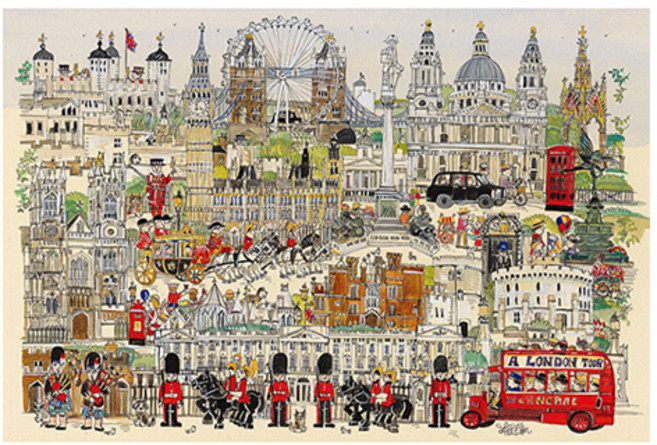 작디작은집 성인 시간떼우기 풍경퍼즐, 1000피스, 프리핸드런던, 1개