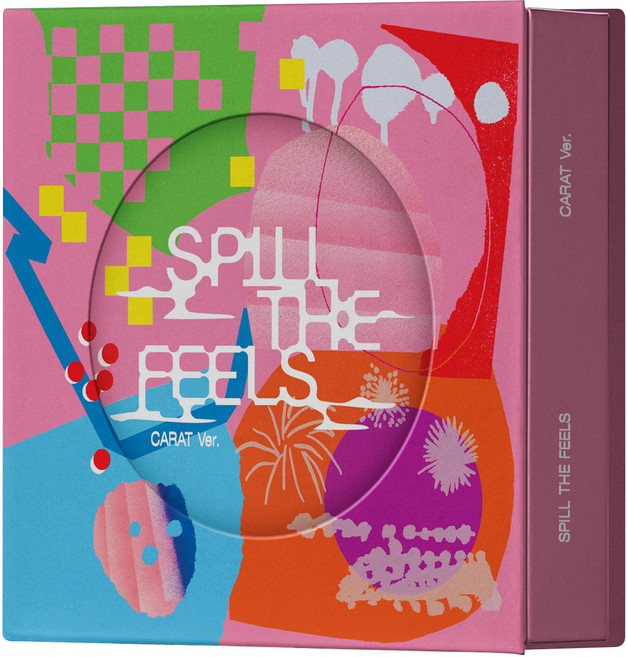 hybe SEVENTEEN 第12張迷你專輯 SPILL THE FEELS CARAT版 + 精裝本活頁夾 隨機出貨 + 寫真卡 4張 隨機出貨 + 小冊子 隨機出貨, 1cd