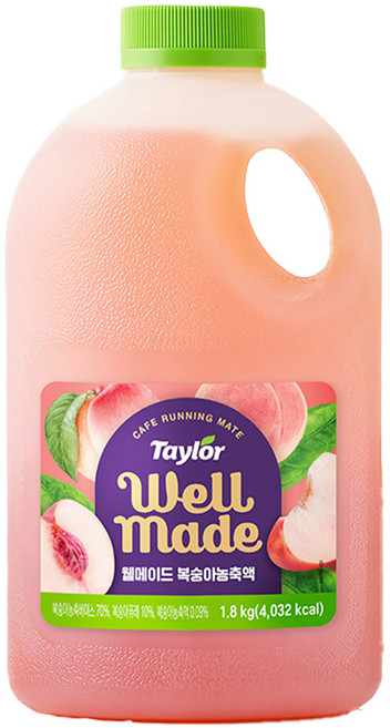 테일러 웰메이드 복숭아 농축액, 1.8kg, 1개
