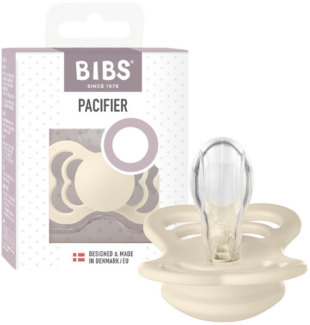 BIBS 슈프림 실리콘 쪽쪽이, 1단계(신생아 이상), 아이보리, 1개