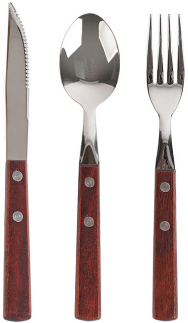 인블룸 우드 레트로 커트러리 세트, 체리, 1세트, 숟가락 + 포크 + 나이프