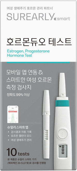 슈얼리 스마트 호르몬듀오 테스트 스틱 Surearly SMART, 1개, 10개입